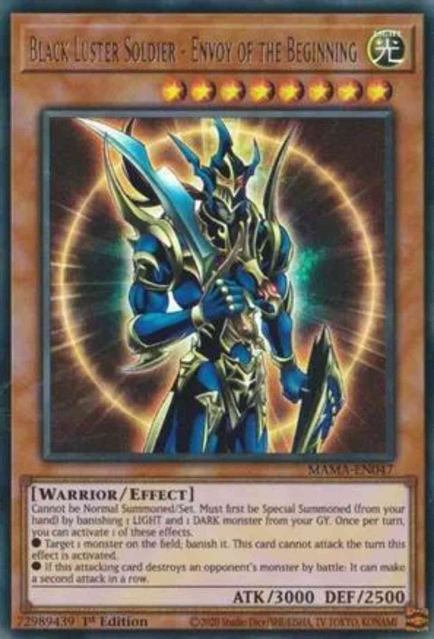 Yu-Gi-Oh! Black Luster Soldier - Envoy of the Beginning - MAMA-EN047 - Ultra Rare - 1st Edition