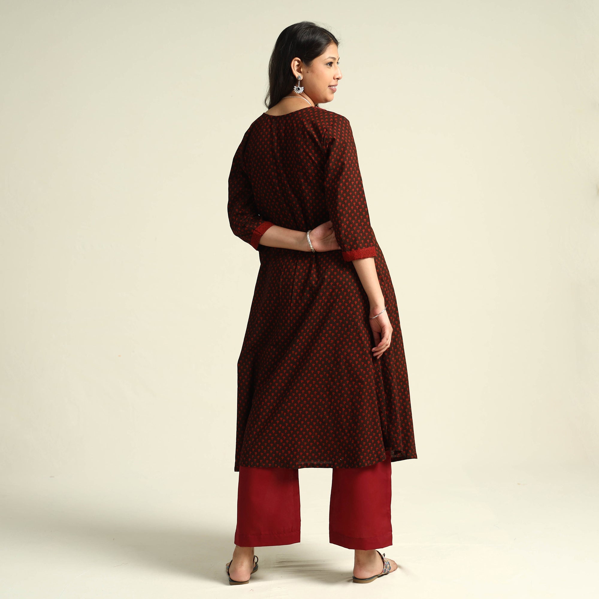 ITOKRI CASUALS Black - Bagh Block Printed Cotton Kurta with Palazzo Set - view 8