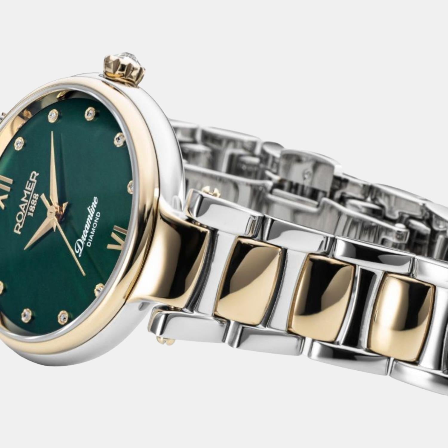 Roamer Dreamline Diamond Women Quartz Green Dial Analog Stainless Steel Watch 857847 47 79 50 - view 2