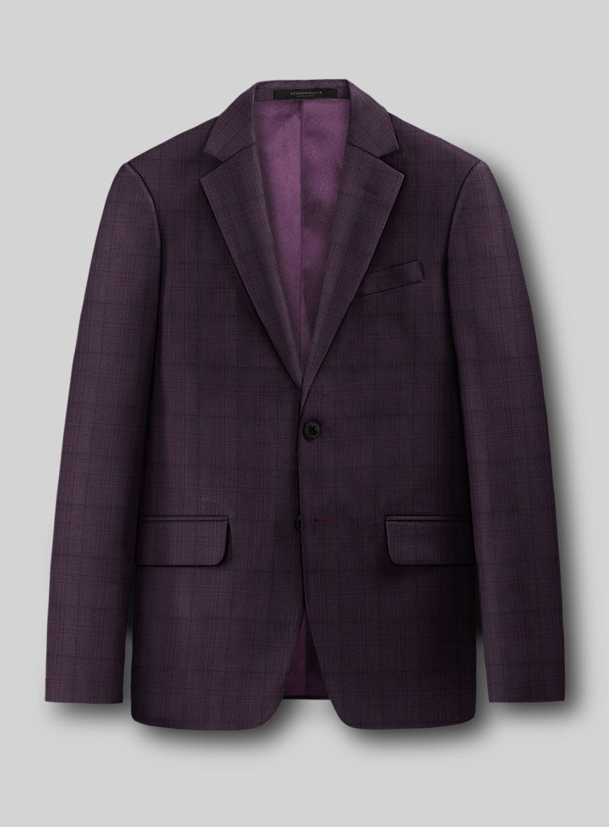 StudioSuits Napoleon Xina Tartan Purple Wool Jacket