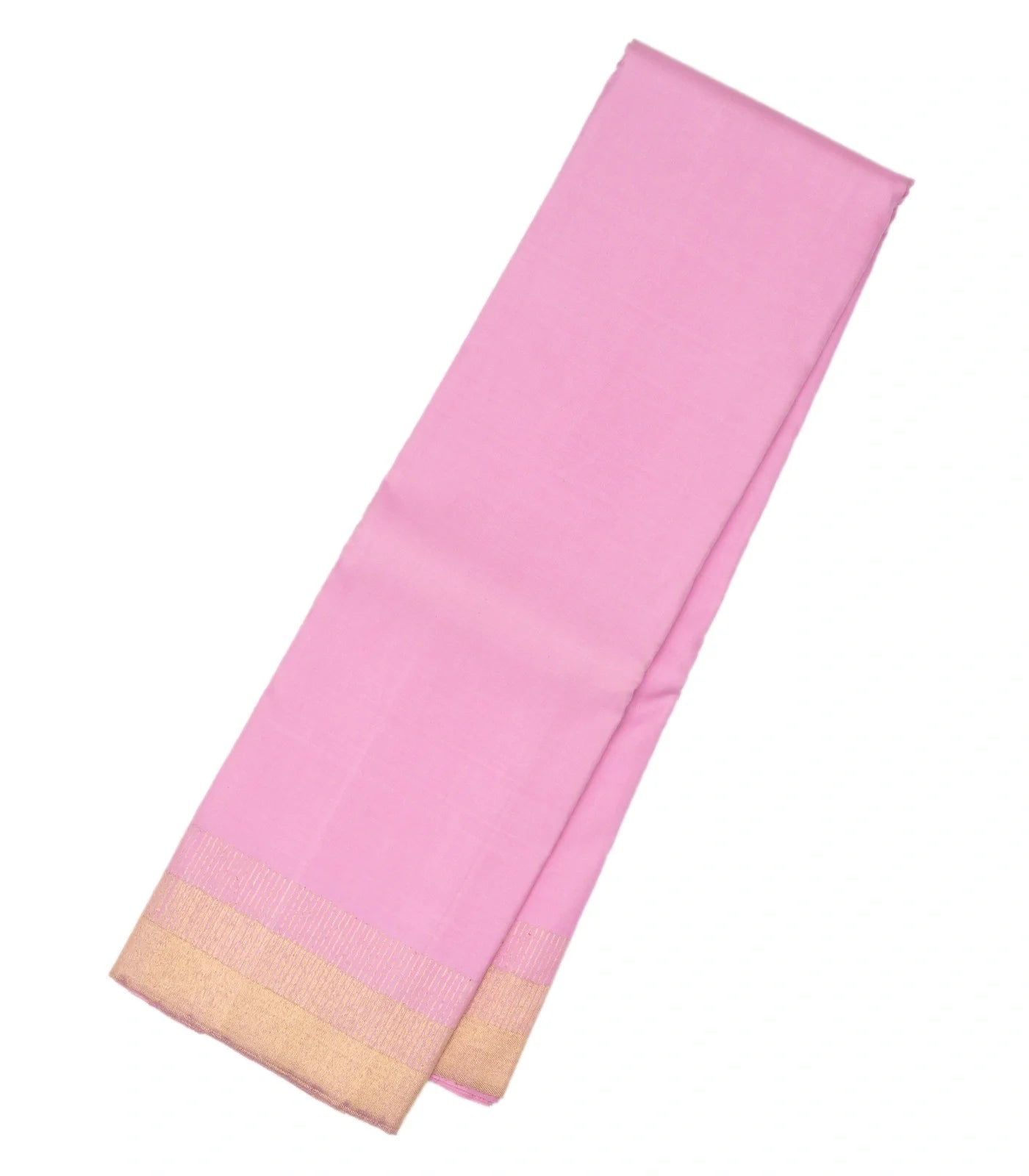 RmKV Baby Pink Handloom Kanchipuram Silk Saree With Comb tooth Border