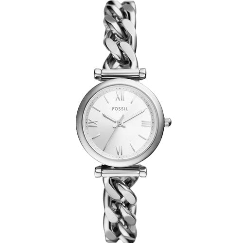Fossil Carlie Silver Dial Women 28mm