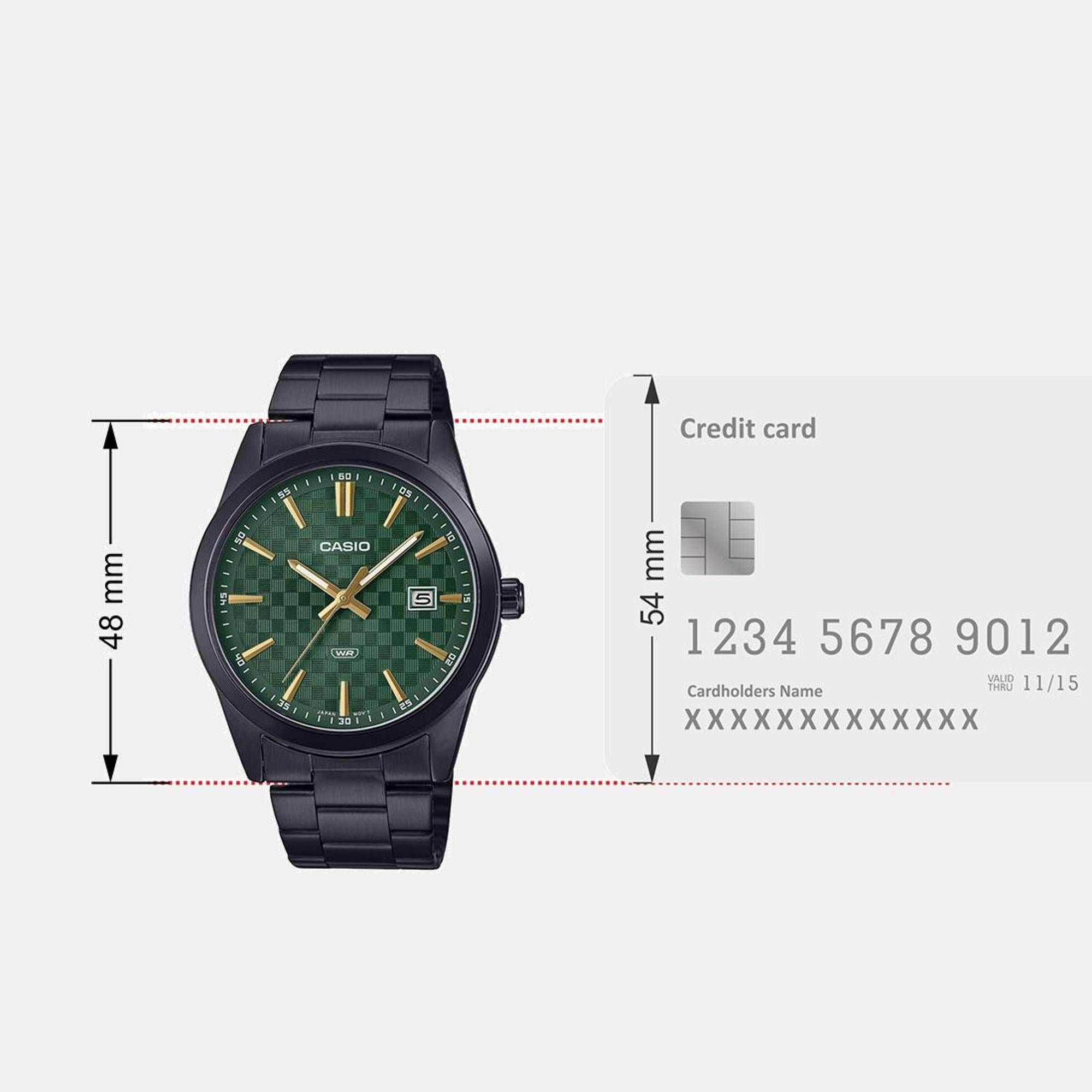 Casio Enticer Men Quartz Green Dial Analog Stainless Steel Watch A2240 - view 8