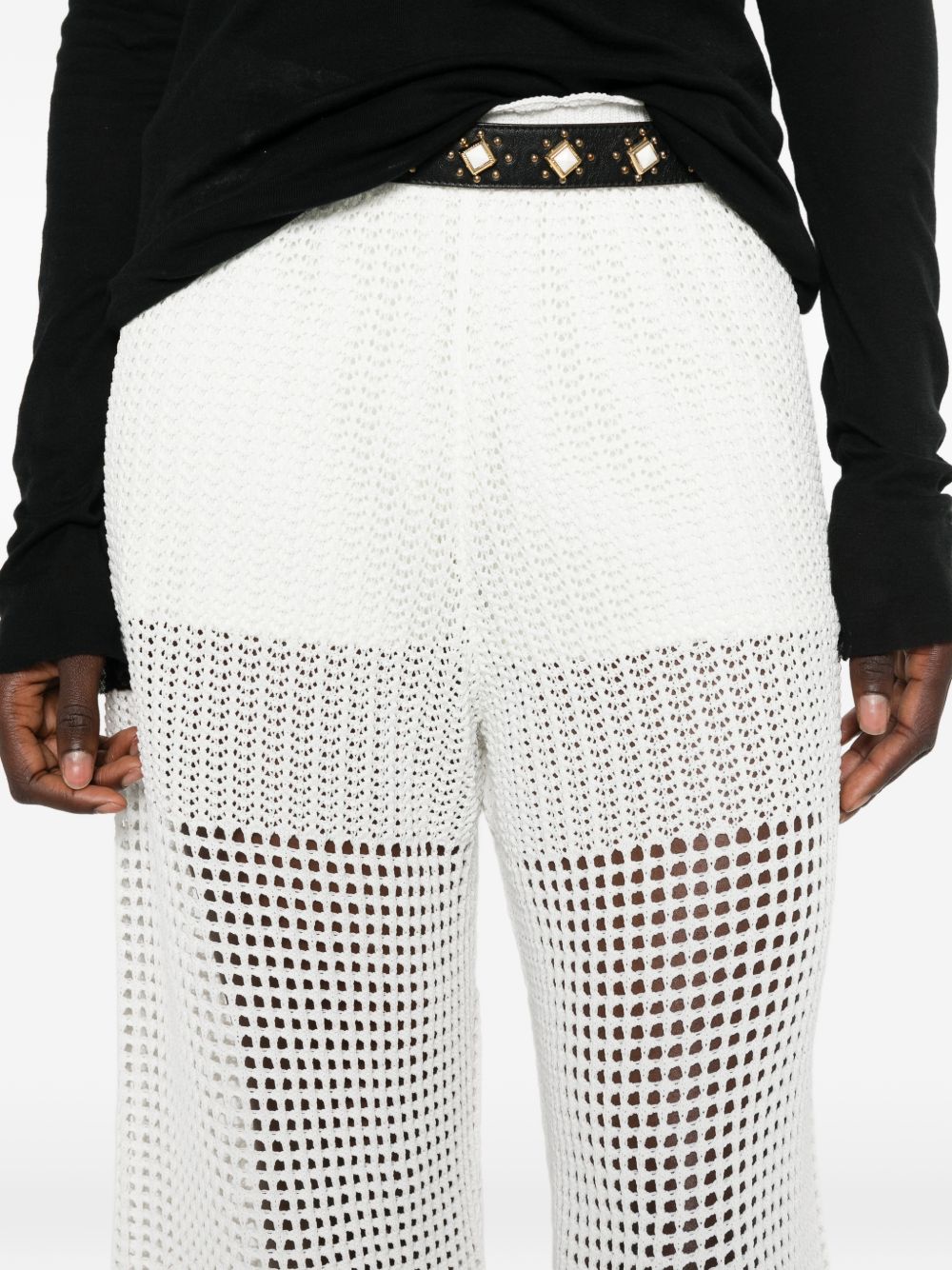 Iro Crochet Knit Wide-Leg Trousers - view 3