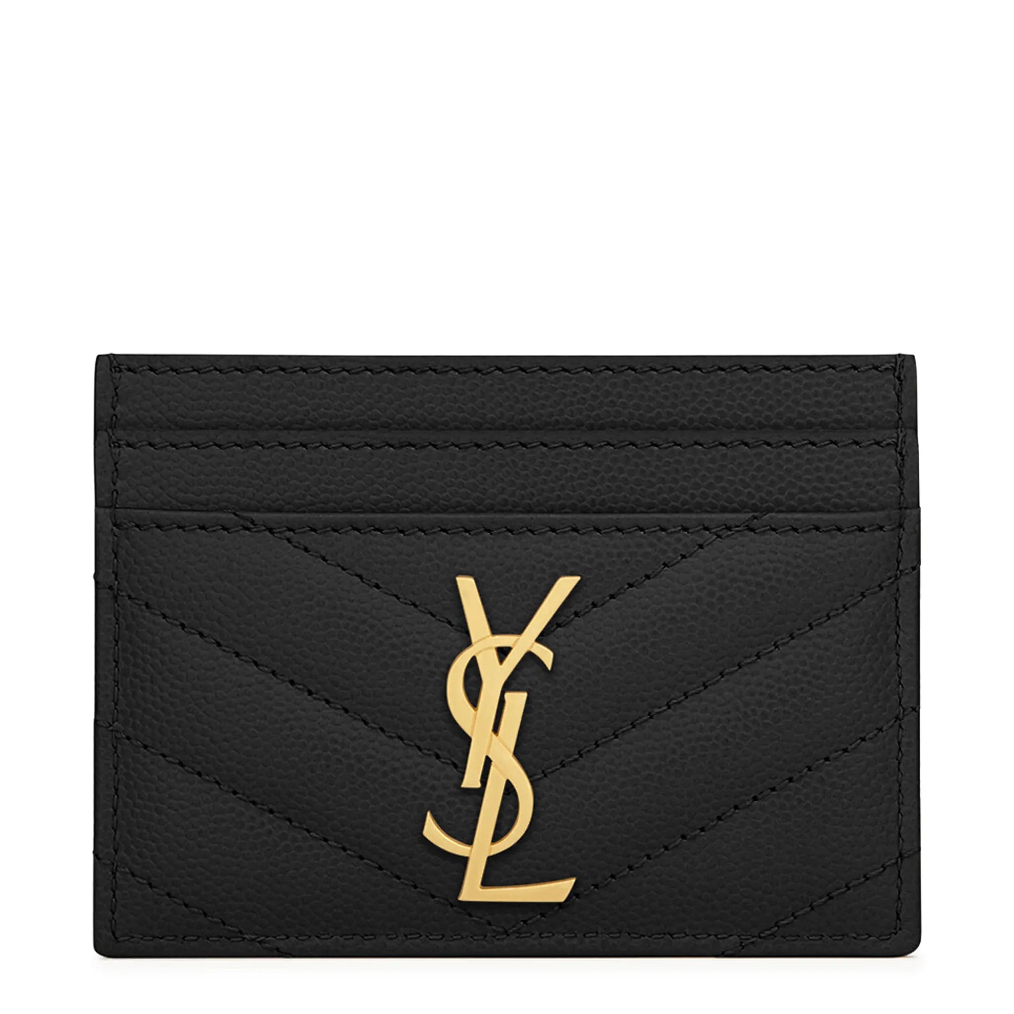 Saint Laurent Cassandre Matelassé Black Card Case