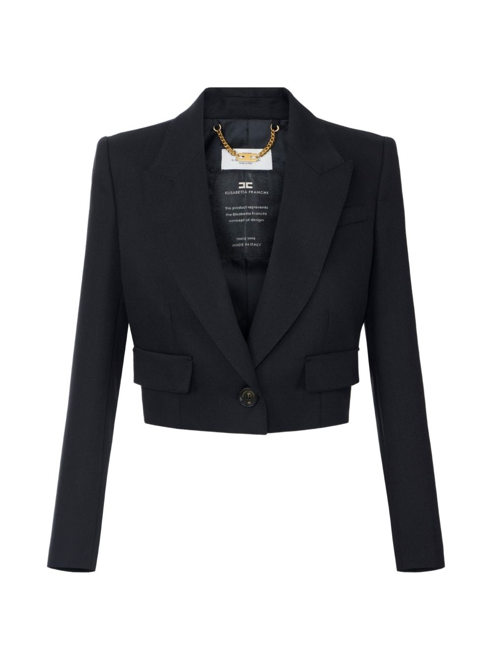 Elisabetta Franchi Jackets BLACK – VIRGIN WOOL 100%