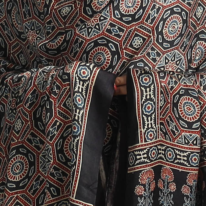 KACHCHH JI CHHAAP Black - Modal Silk Block Print Ajrakh Dupatta 83 - view 4