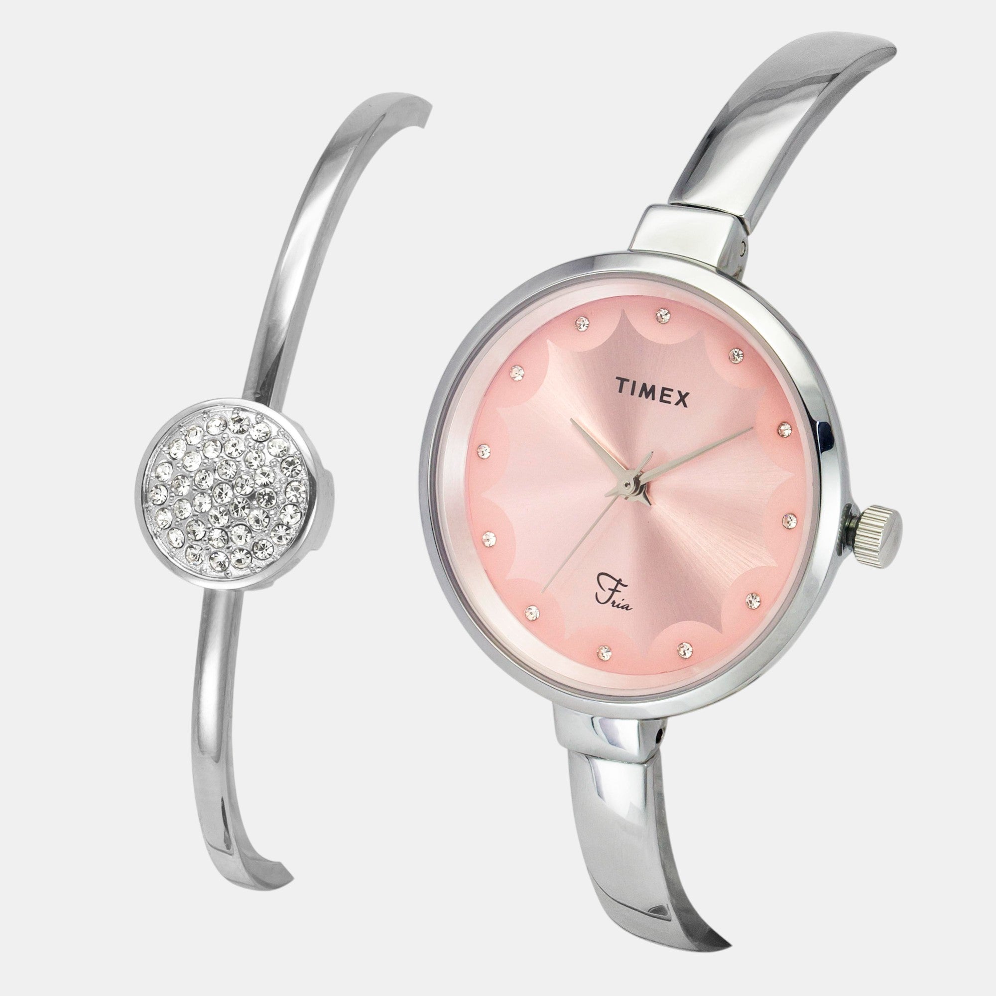 Timex Fria Women Quartz Pink Dial Analog Brass Watch TWEL18500 - view 2