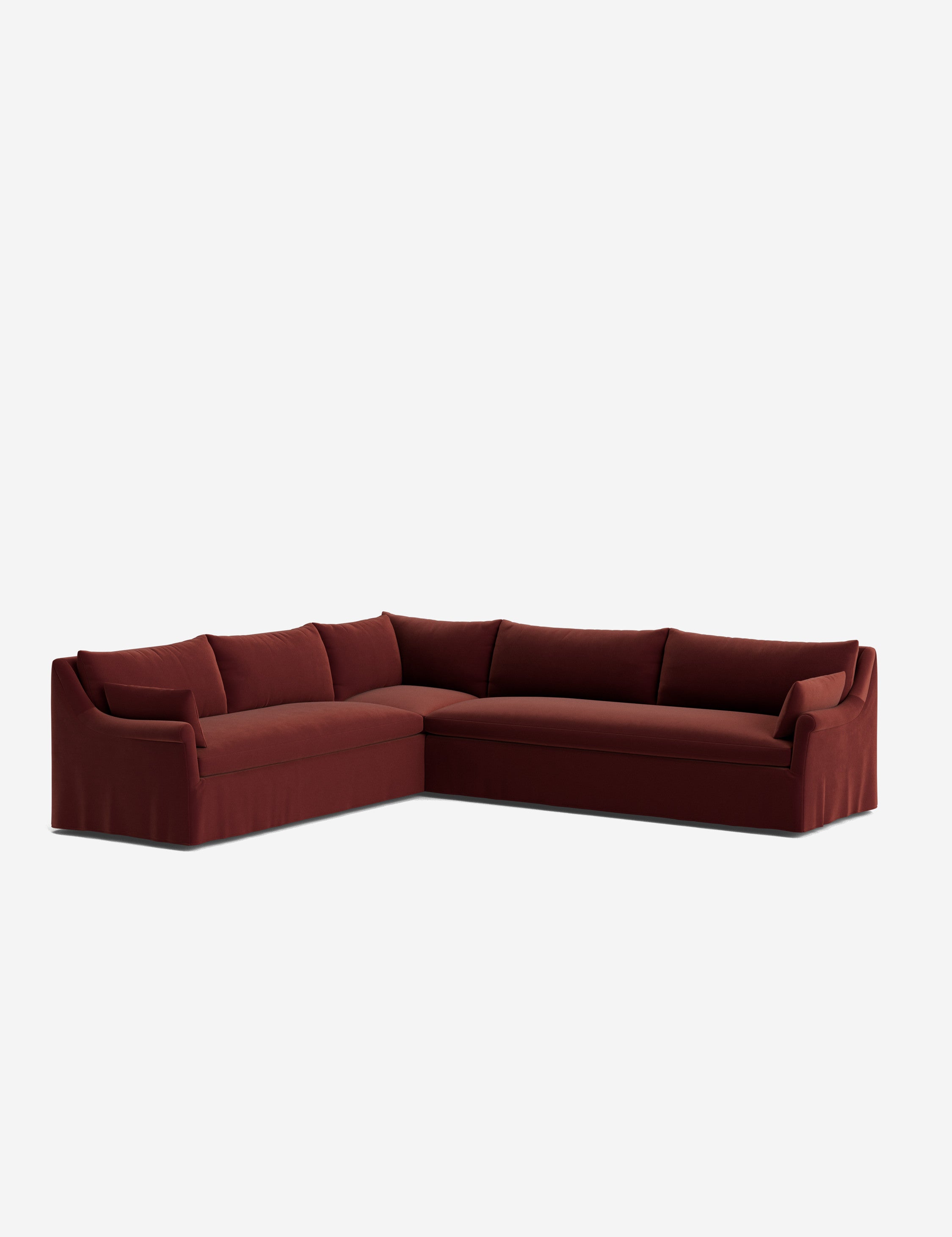 Lulu and Georgia Portola Rolled Arm Slipcover Corner Sectional Sofa - view 56