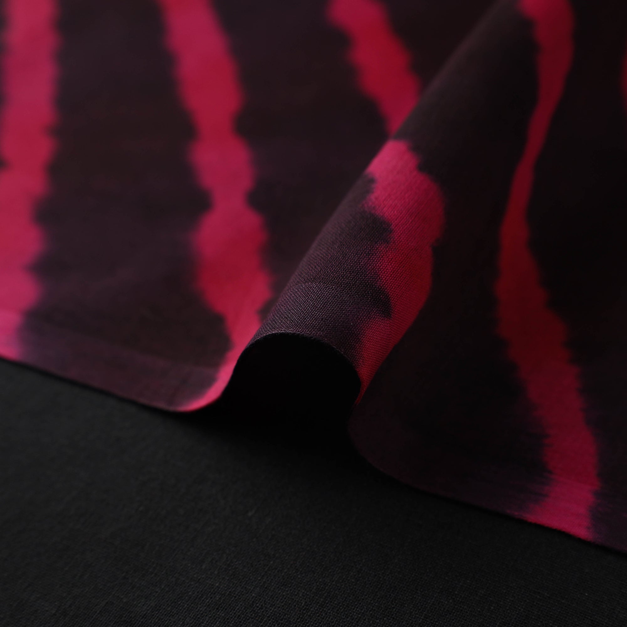 LEHARIYA BY BADSHAH MIYAN Black - Multicolour Leheriya Tie-Dye Chanderi Silk Fabric 14 - view 4