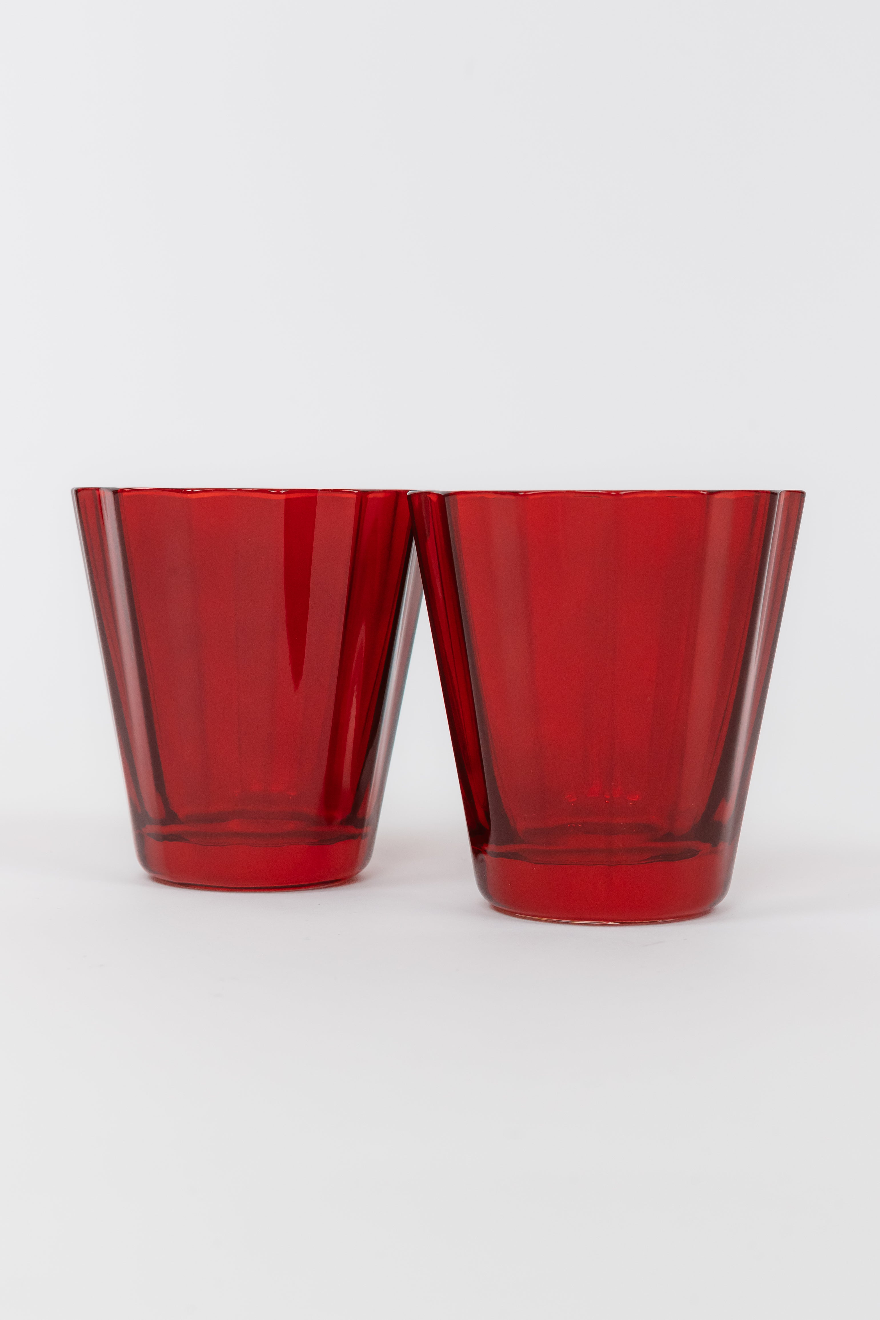 Estelle Colored Glass Estelle Colored Sunday Low Balls - Set of 2 {Red}