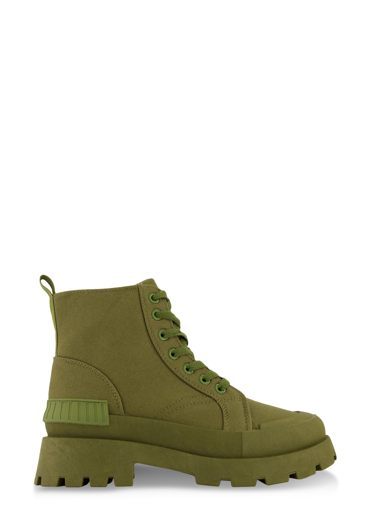Rainbow Shops Canvas Cap Toe Detail Combat Boots - view 2