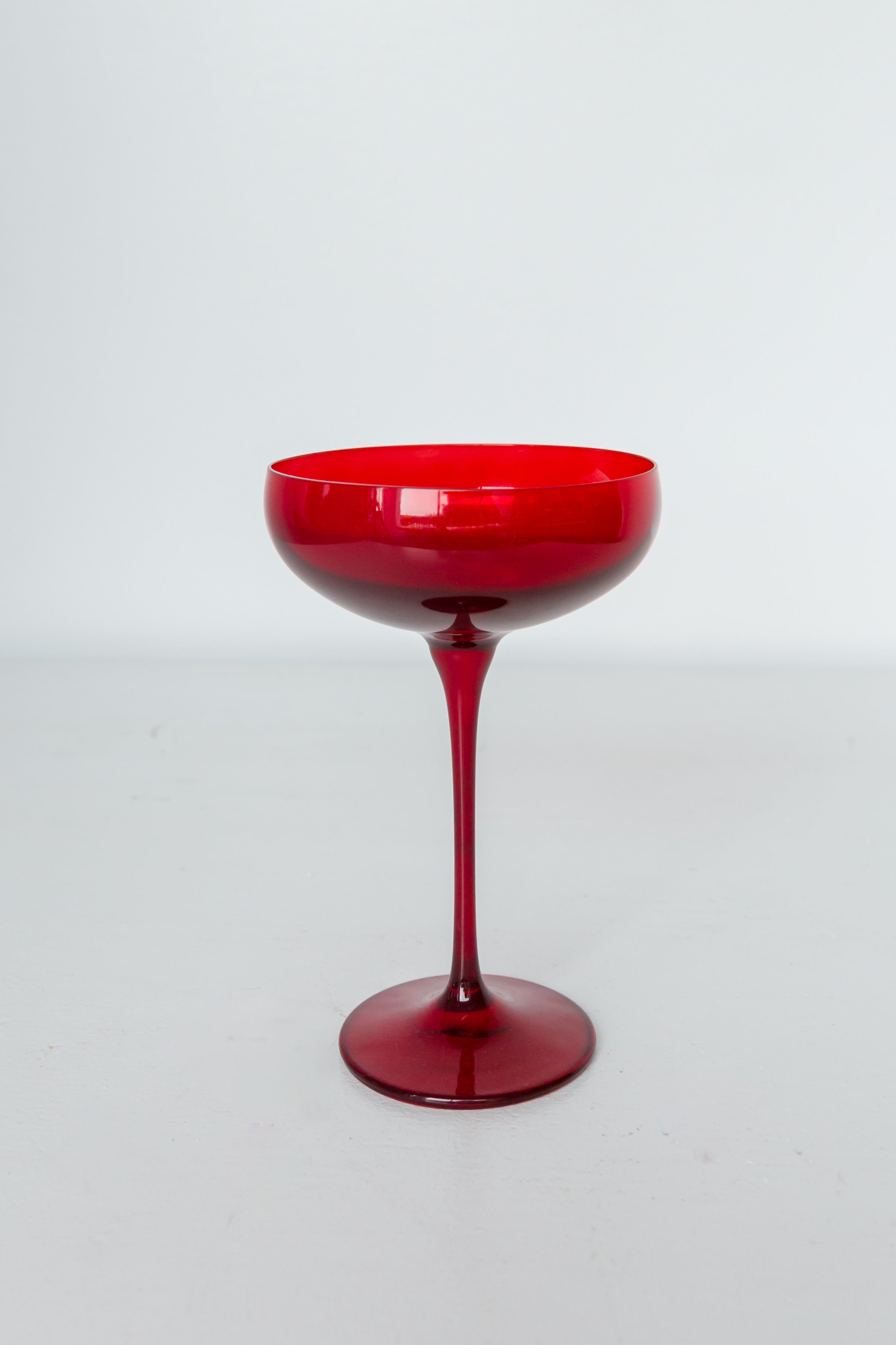 Estelle Colored Glass Estelle Colored Champagne Coupe Stemware - Set of 6 {Red} - view 4