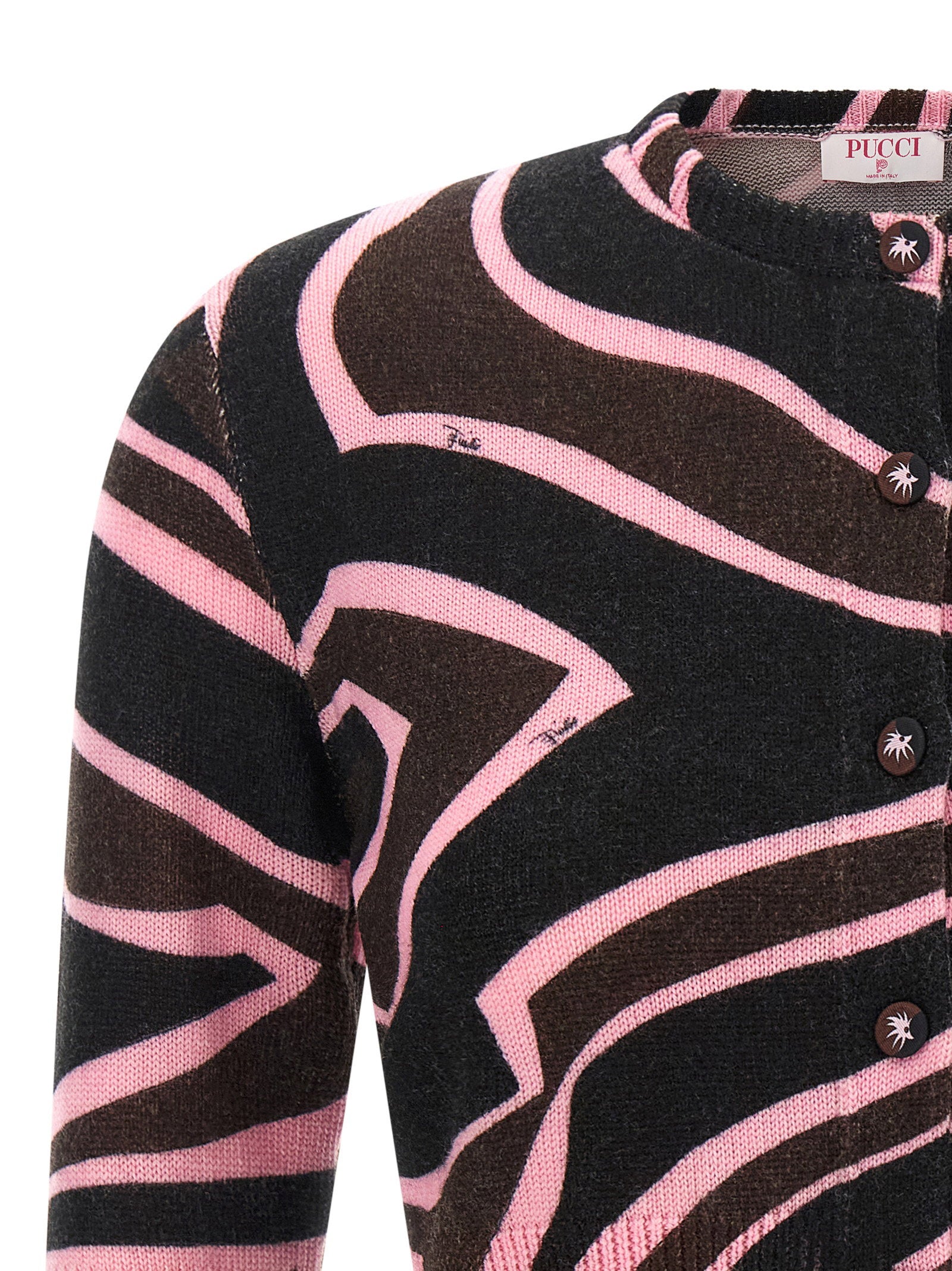 Emilio Pucci Onde Cropped Cardigan – 99% wool 1% nylon - view 3