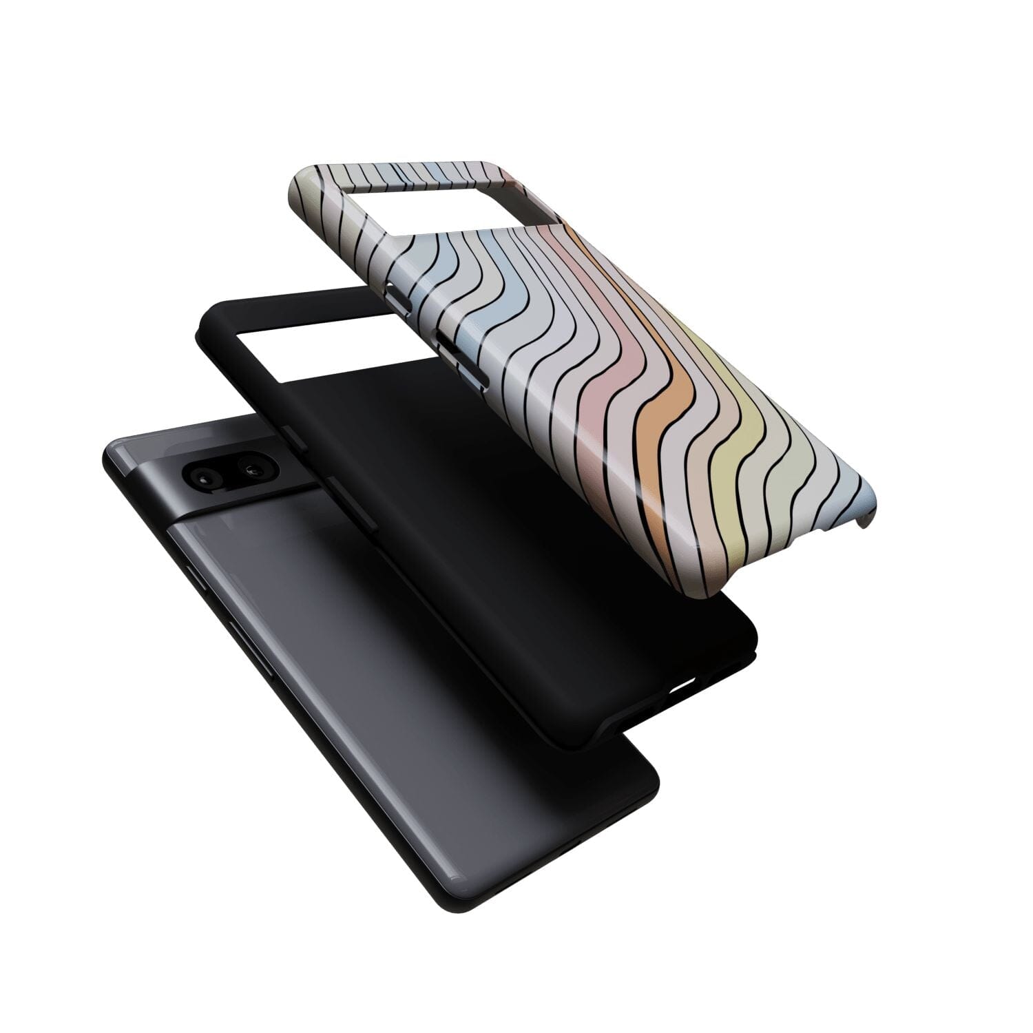 Casetry Ride The Wave | Pastel Rainbow Lined Google Pixel Case - view 9