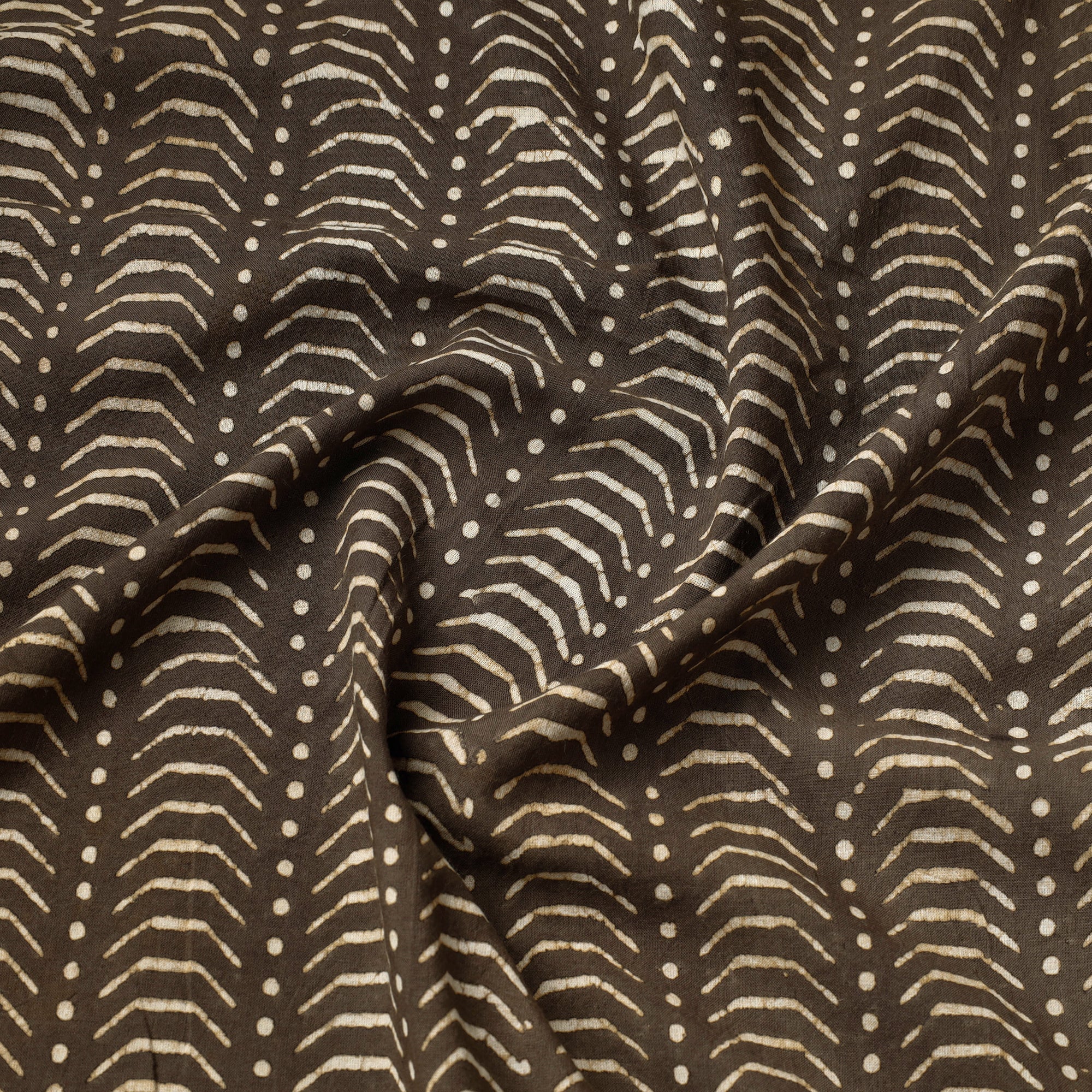 HAVELI CHRONICLES Brown - Pipad Block Printed Cotton Fabric - view 3
