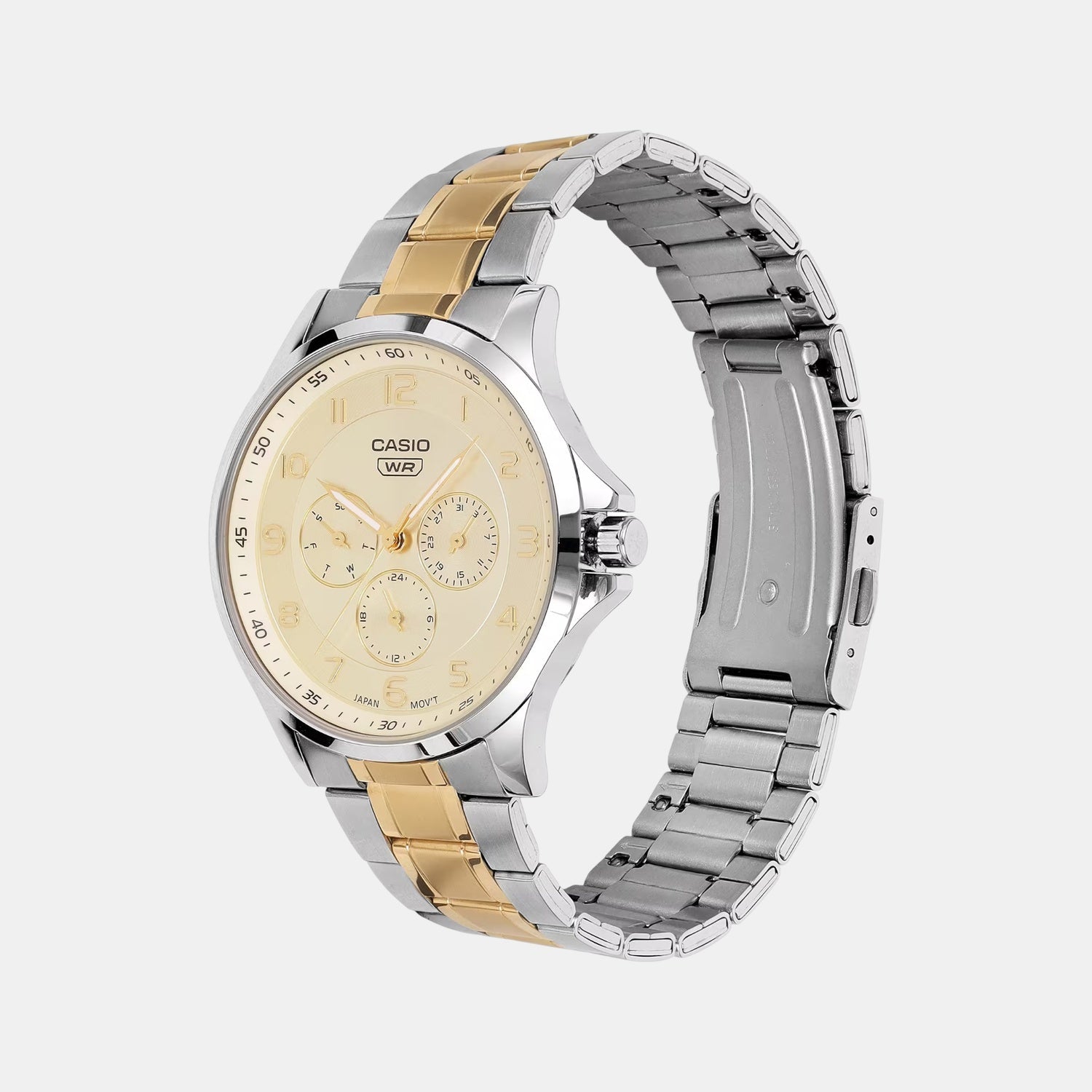 Casio Enticer Men Quartz Yellow Dial Analog Stainless Steel Watch A2453 - view 2