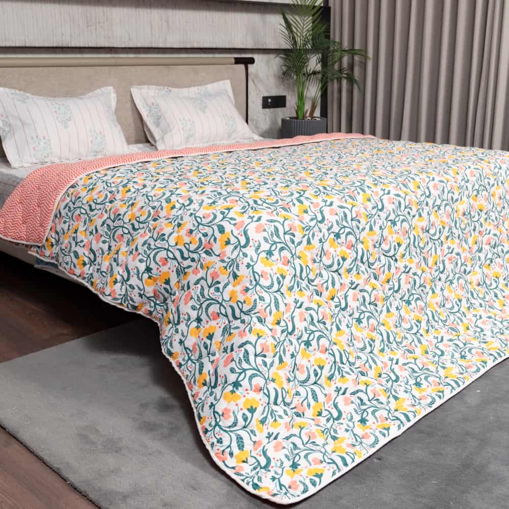 Urban Space -Home Furnishing Store Fluffy & Heavy 200 GSM Microfiber Reversible Quilted Winter Comforters (Kashmir-Single, Double) - view 2