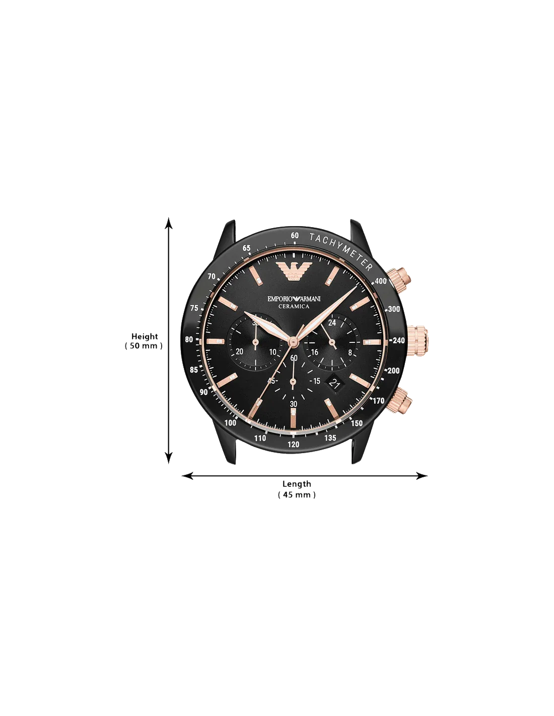 Emporio Armani Ceramica Black Dial Men 43mm - view 2
