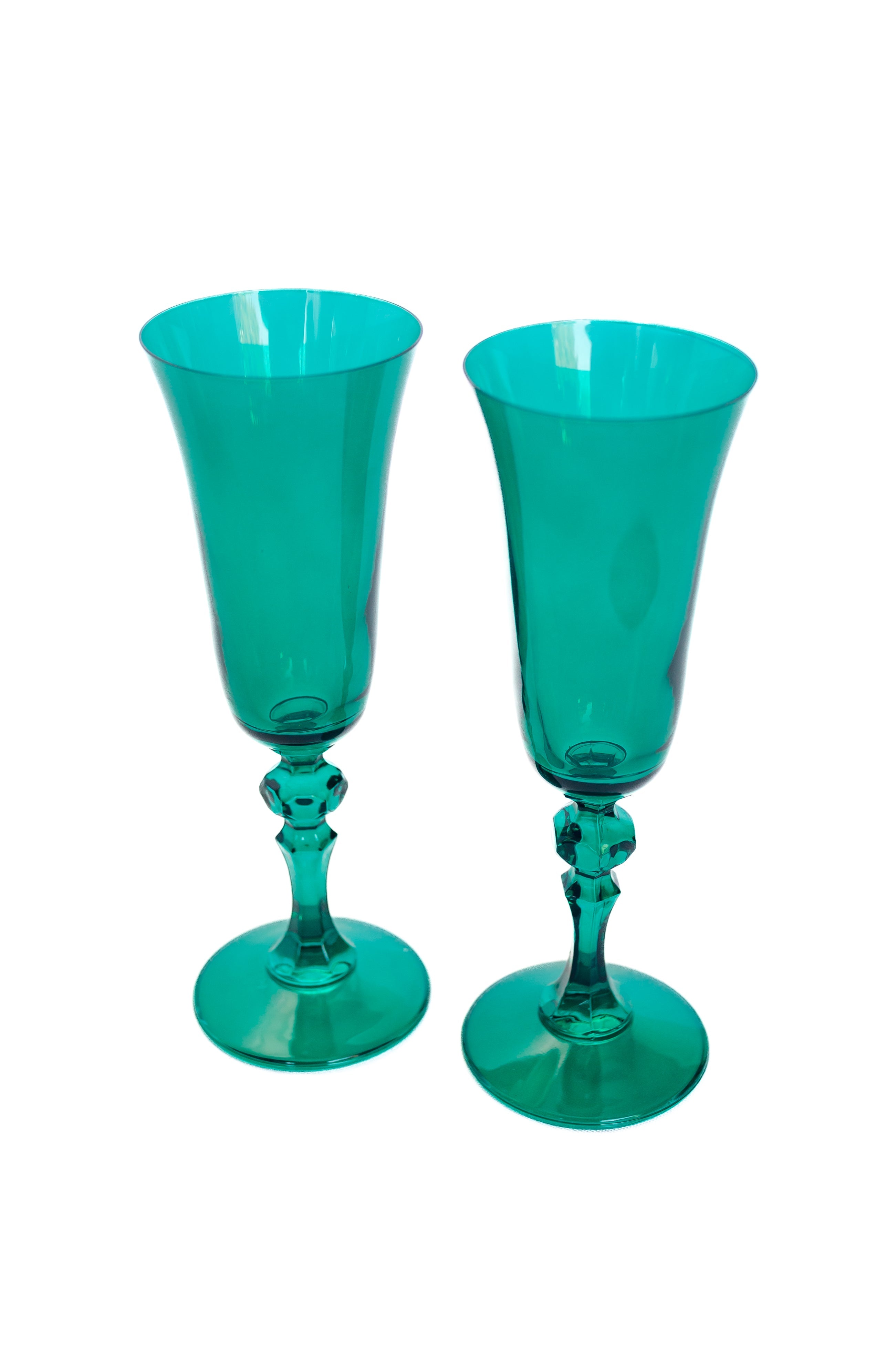 Estelle Colored Glass Estelle Colored Regal Flute - Set of 2 {Emerald Green} - view 4