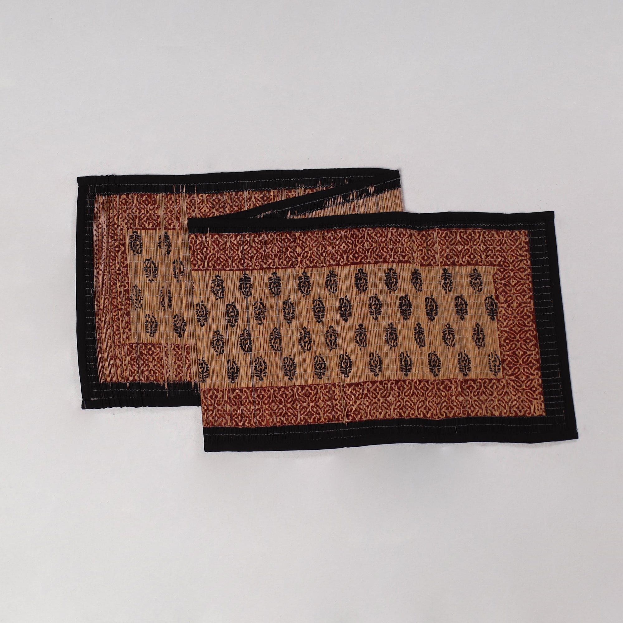 BAGH PRINTS BY MOHAMMED BILAL KHATRI Beige - Natural Bamboo Bagh Block Printed Dining Table Runner 25 - view 2