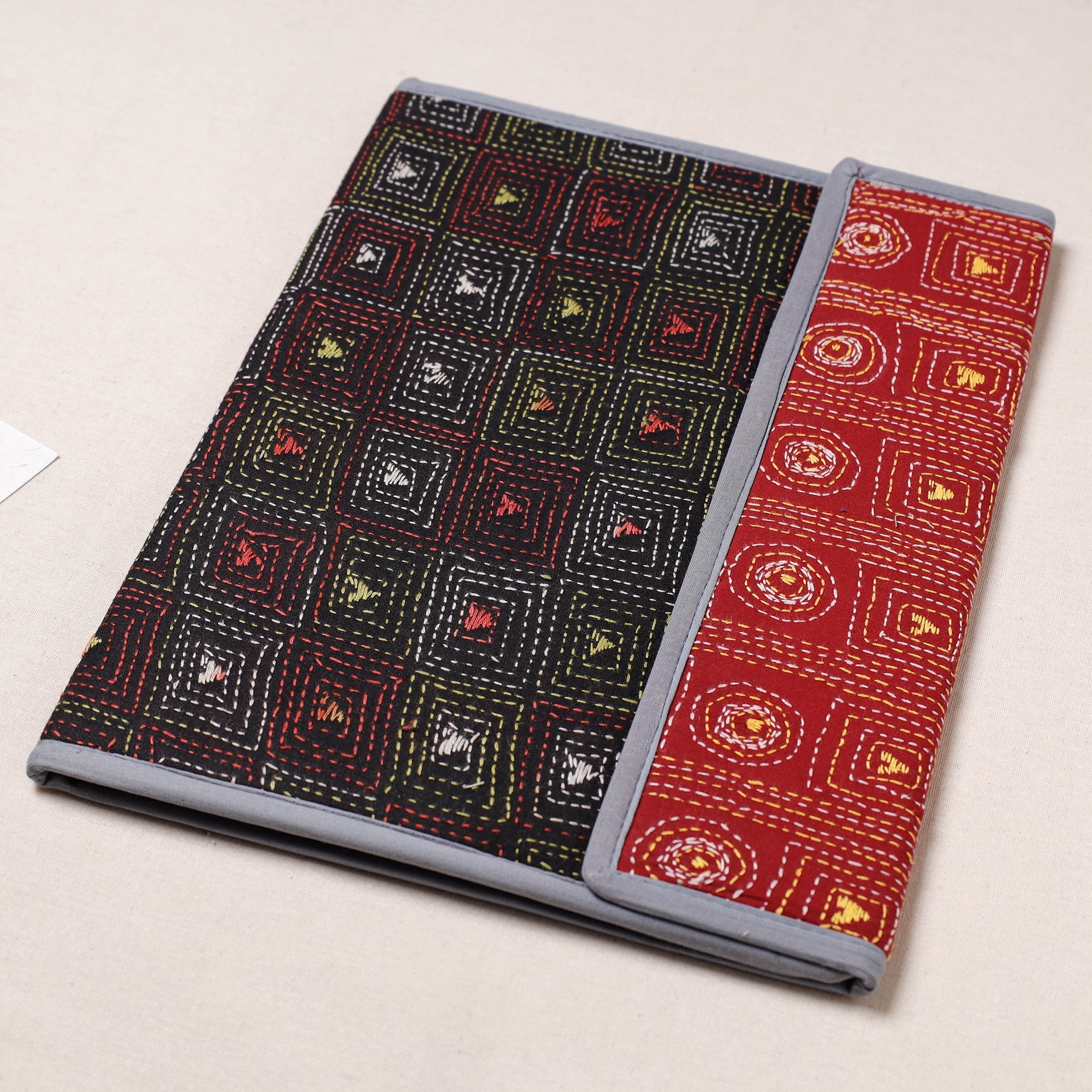 ASALKAAR Bengal Kantha Work Handcrafted File Folder - view 2
