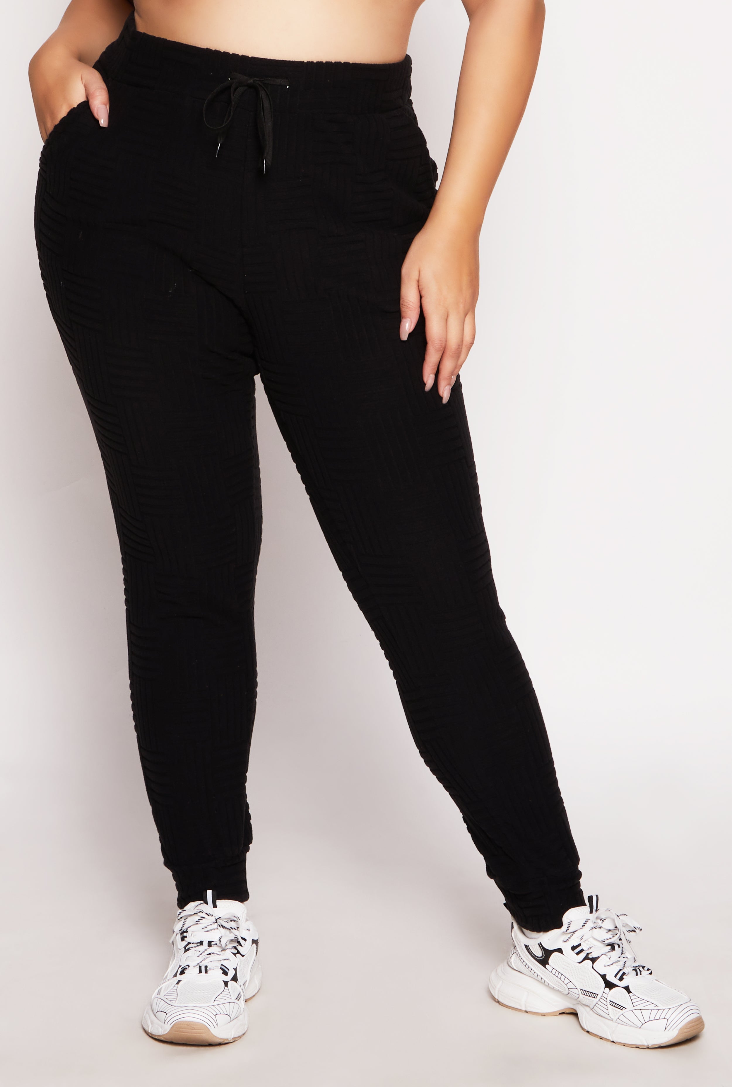 Rainbow Shops Plus Size Geometric Patterned Joggers - view 2