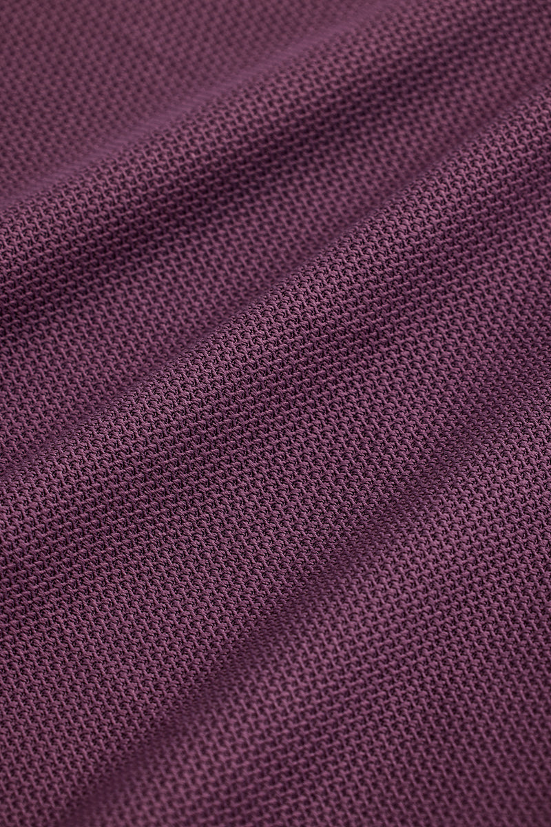 SNITCH Purple Textured Polo T-Shirt - view 8