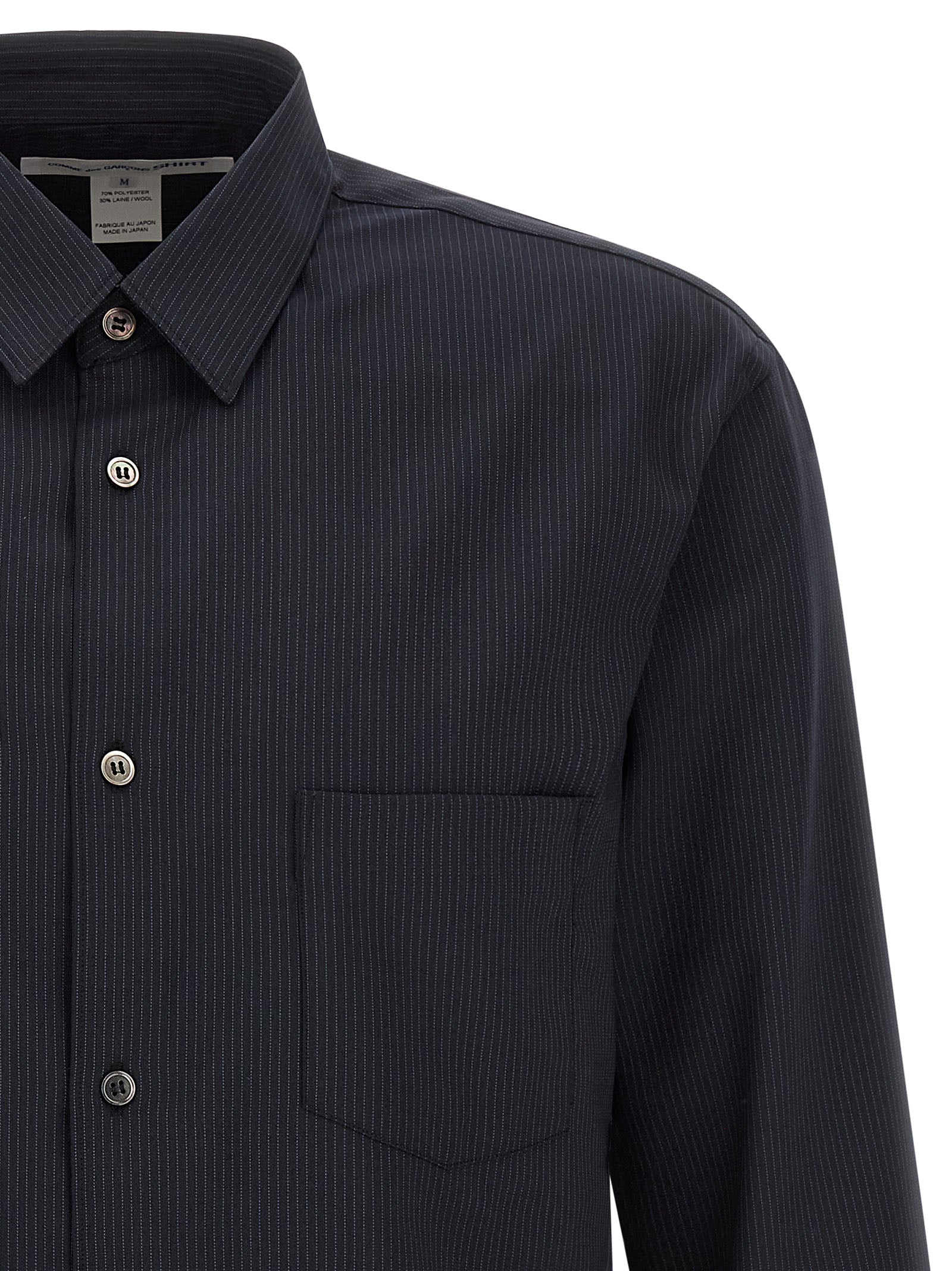 Comme Des Garcons Shirt Pinstriped Shirt – 70% polyester, 30% wool - view 3
