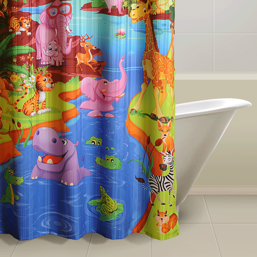 Swayam India Swayam Jungle Story Shower Curtains- 5601 - view 2