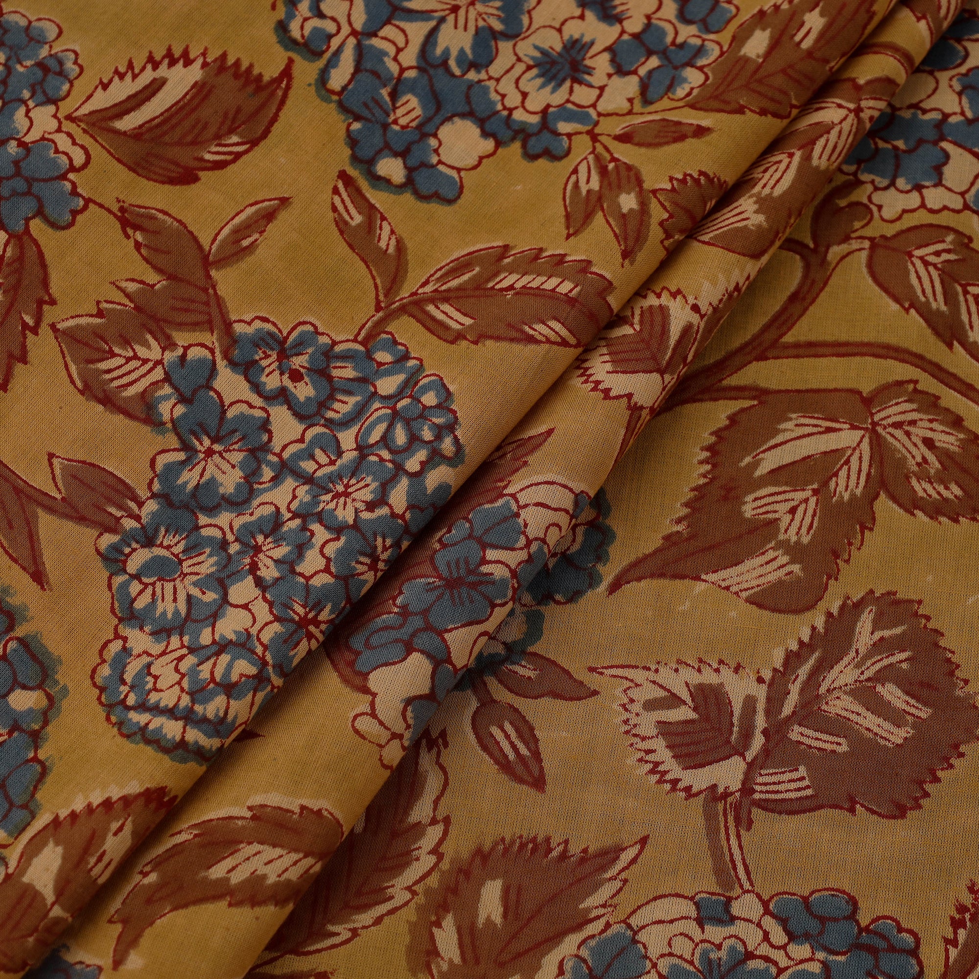 ARTISAN HAND BLOCK PRINTS Brown - Block Print Cotton Sanganeri Fabric 19 - view 2