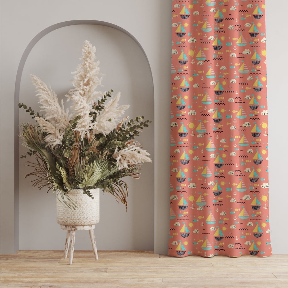 Urban Space -Home Furnishing Store Blackout Curtains, Digital Printed Curtains, Pack of 1 Curtains - Nemo Terra