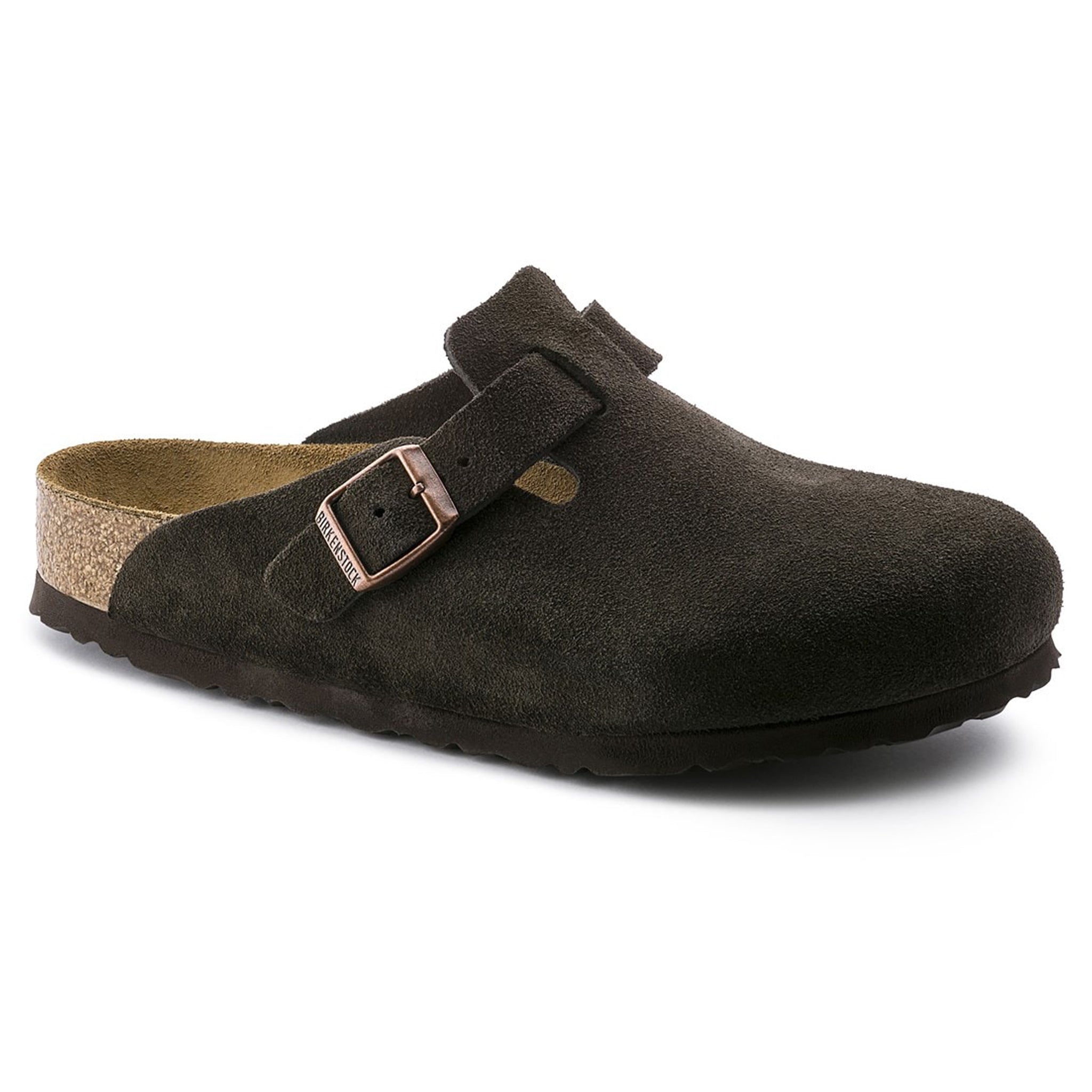 Birkenstock Boston Suede Flat Sandals Mocha - view 2