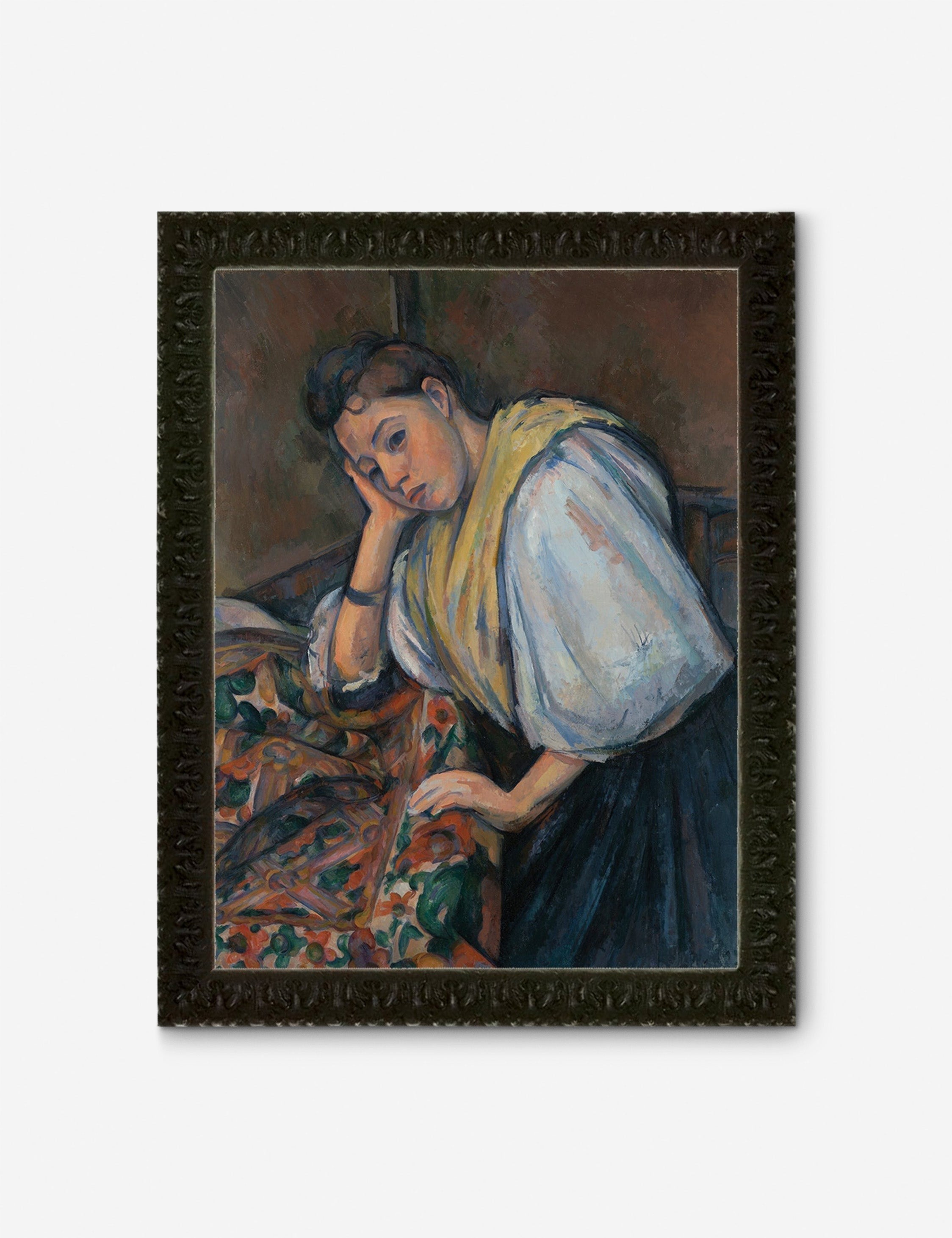 Lulu and Georgia Young Italian Woman at a Table Wall Art by Paul Cezanne - view 3