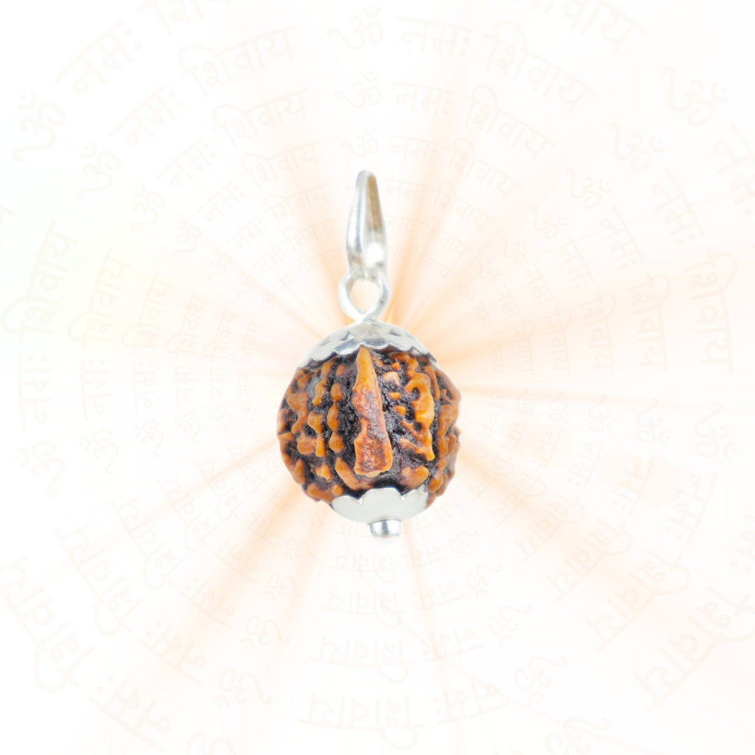 Prinjal Jewellers Silver Capping Ganesh Mukhi Rudraksha Pendant With Chain ( Nepali ) - view 2