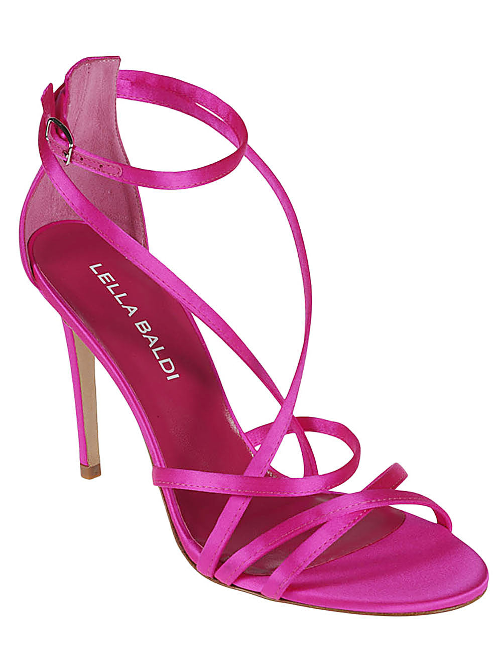 Lella Baldi fuchsia satin sandals - view 2
