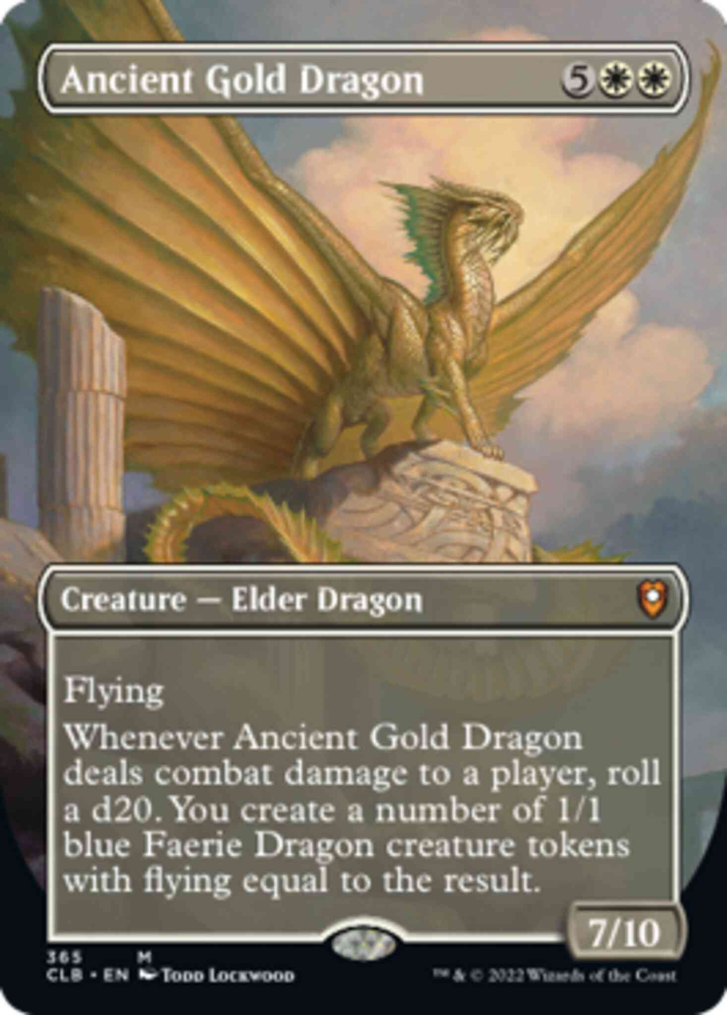 Magic Ancient Gold Dragon [365] [Borderless] [Commander Legends: Battle for Baldur's Gate] [Non-Foil]