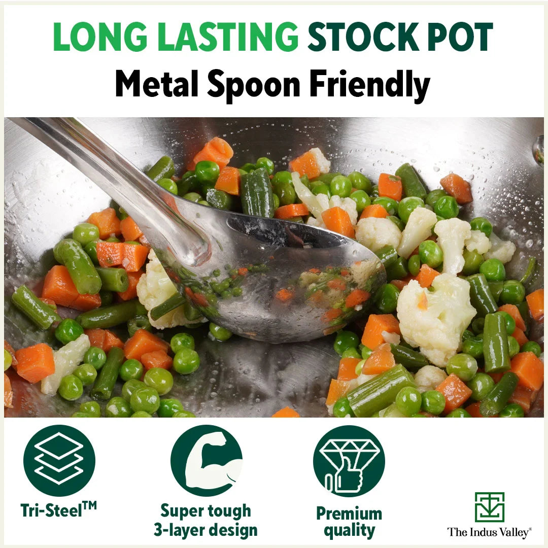 The Indus Valley TurboCuk Tri-ply Stainless Steel Casserole/ Cooking Pot/ Sauce Pot+ Steel Lid, Premium Quality, 3 Layer Thick Body, 100% Toxin-free, - view 11