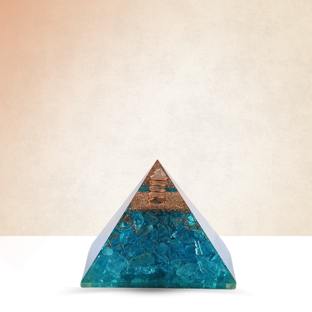 Gemsmantra Aquamarine Orgonite Pyramid/Orgone Pyramid