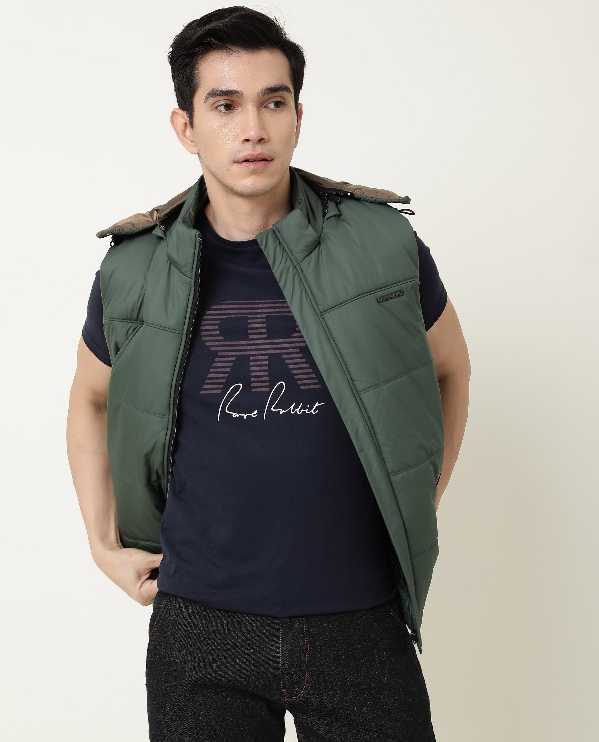 Rare Rabbit Mens Near Navy T-shirt Cotton Fabric Slim Fit Crew Neck Short Sleeve Graphic Print - view 10