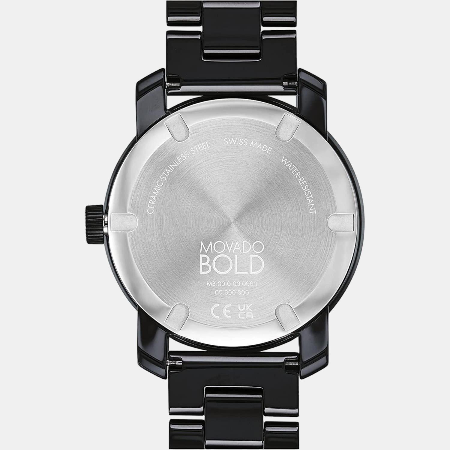 Movado Bold Ceramic Women Quartz Black Dial Analog Stainless Steel Watch 3600803 - view 3