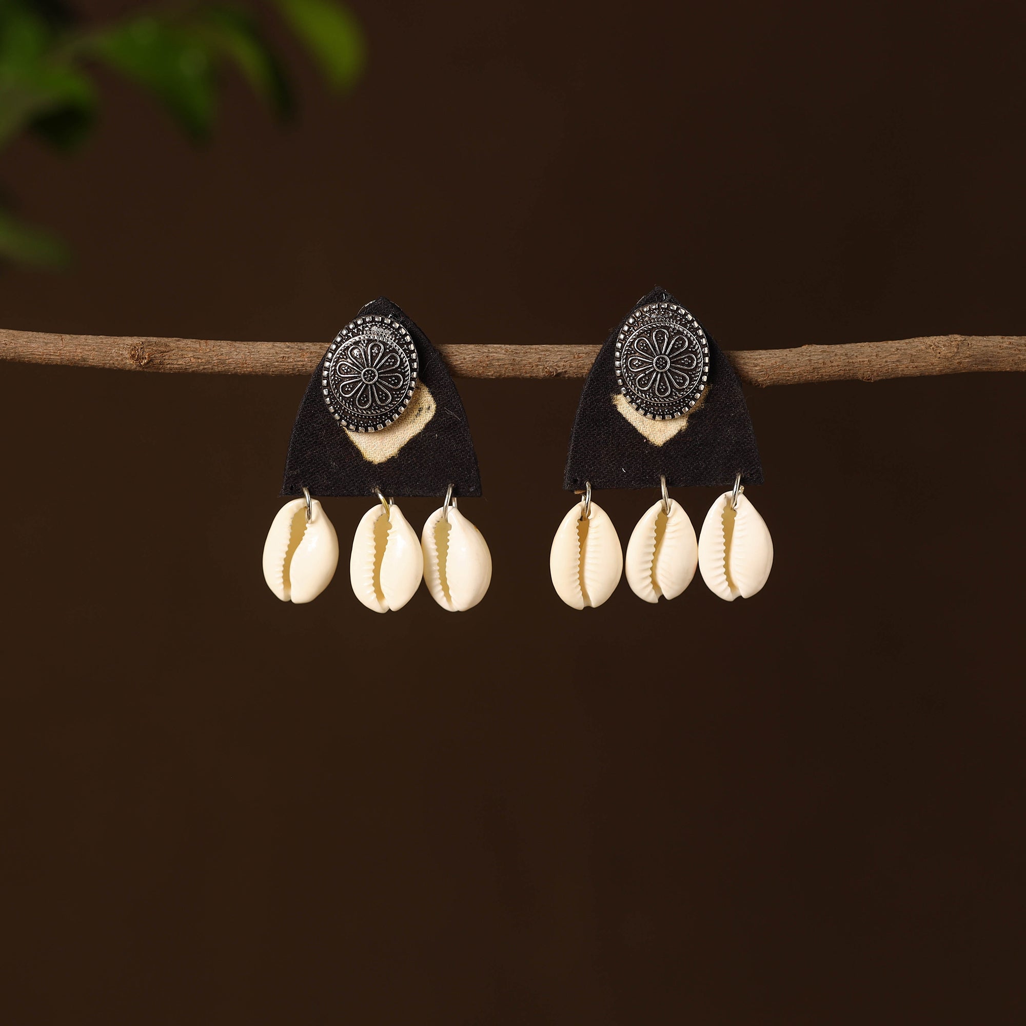 JALPARI Aditi Fabart Shell Work Earrings