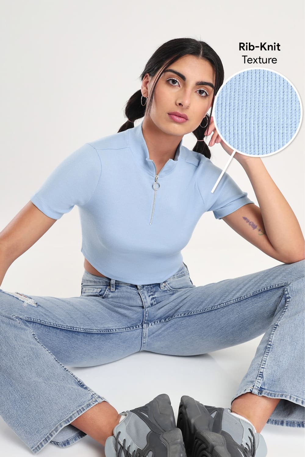 MDS Magnolia Rib-Knit Top – Women's, Powder Blue