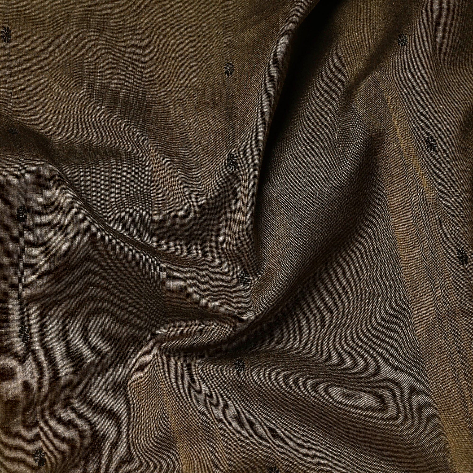 CHANDERI BY RAUPH KHAN Brown - Pure Handloom Thread Buti Cotton Unisex Kurta Material - 3 Meter - view 2