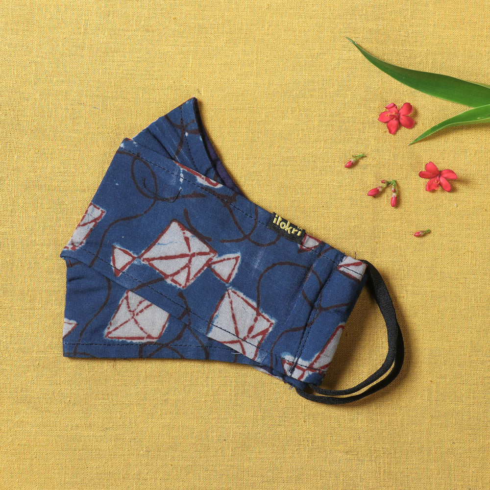 JALPARI Bindaas Block Print Cotton 3 Layer Maska Snug Fit Face Cover
