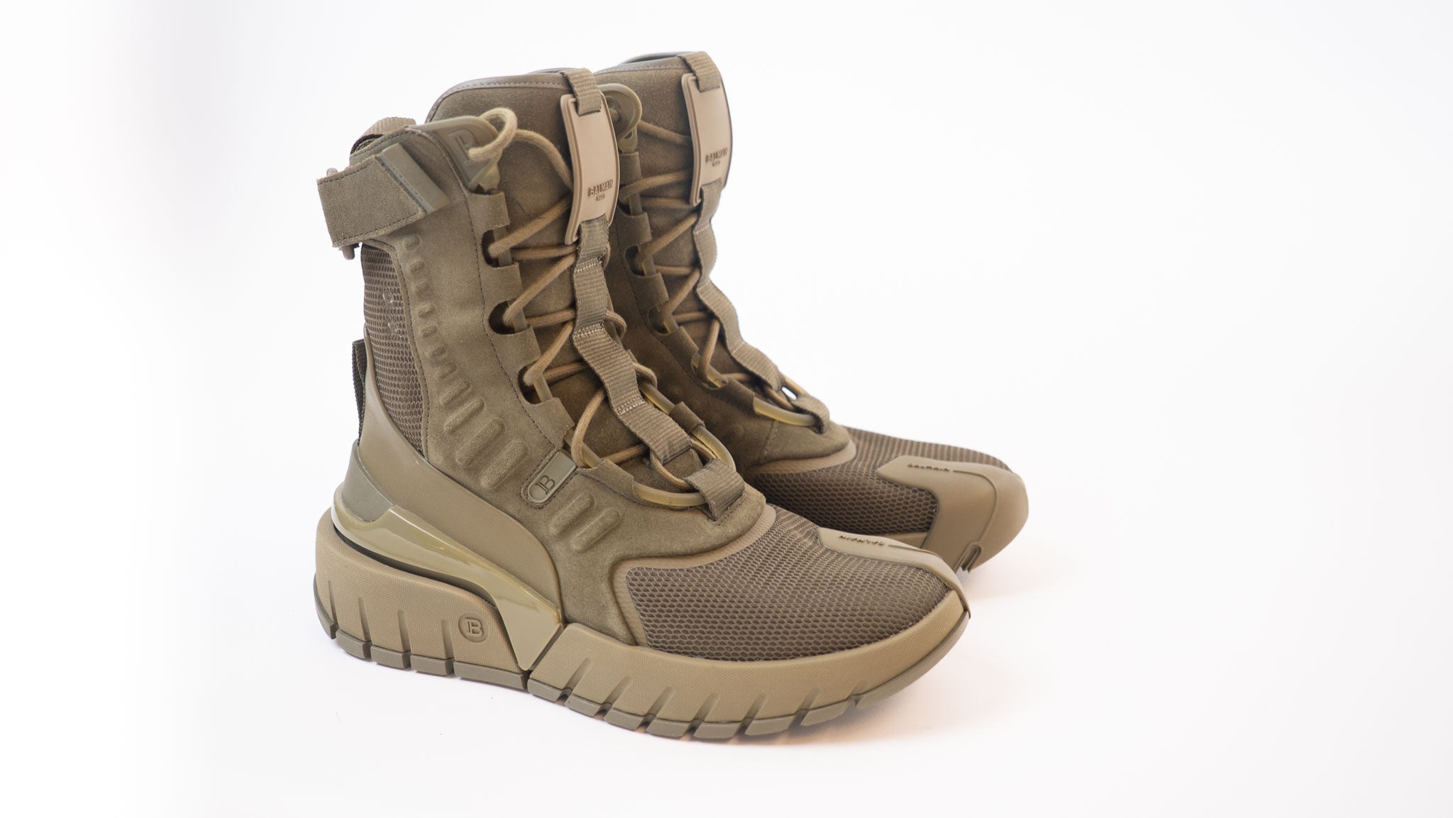 Balmain Khaki Army High-Top Sneakers – Multi