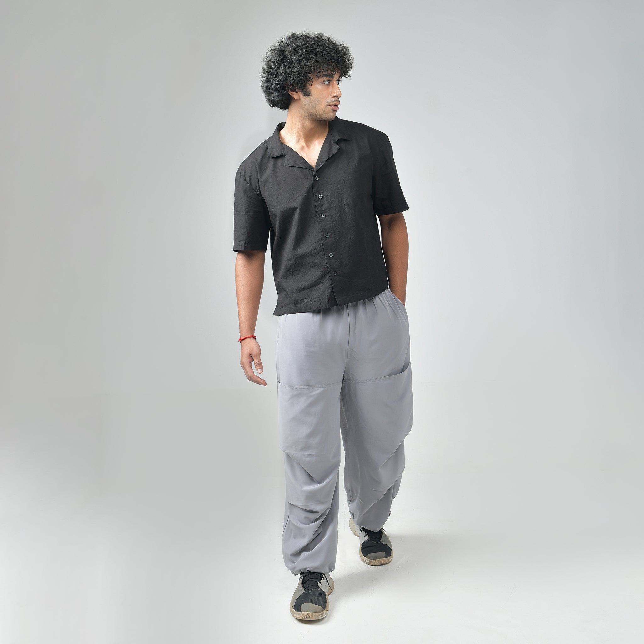 I Z F Black Bossman Shirt & Grey Air Parachute Pants - view 2