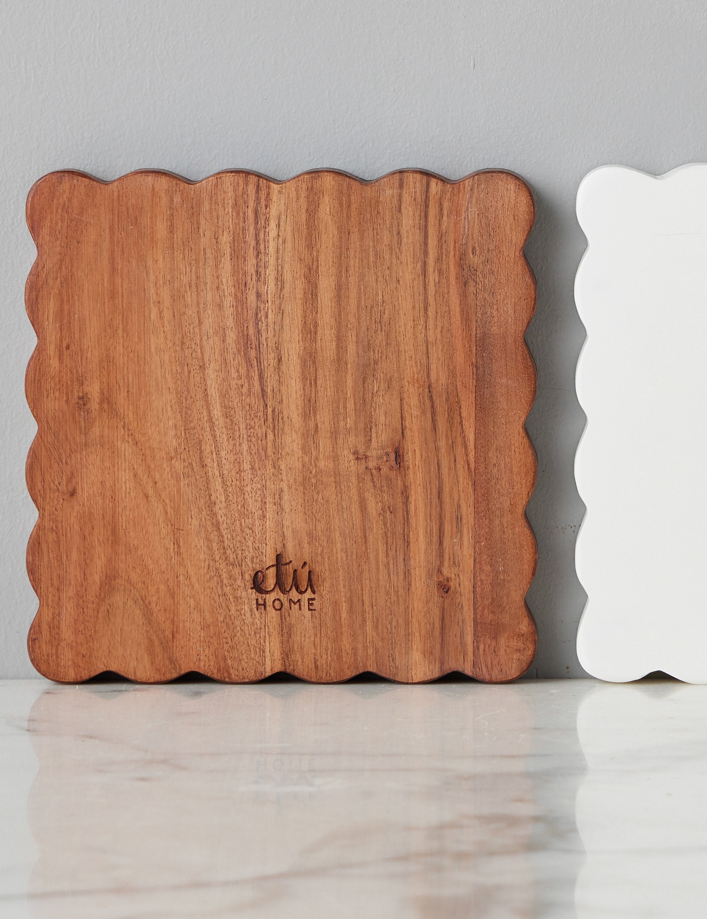 Lulu and Georgia Scalloped Wood Appetizer Cheese Boards (Set of 2) by etúHOME - view 5