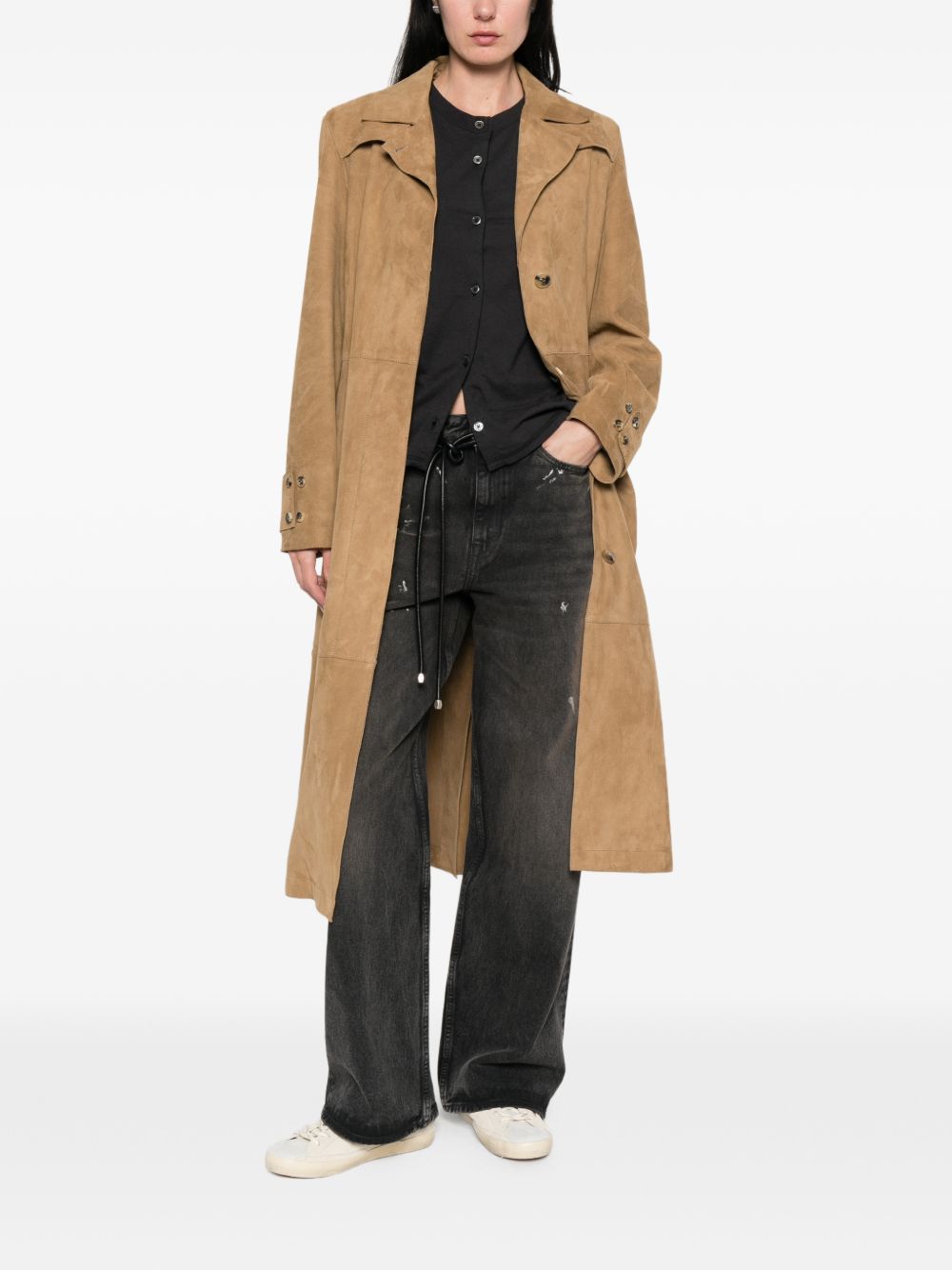 Golden Goose Suede leather trench coat – Sheep Suede 100% - view 4