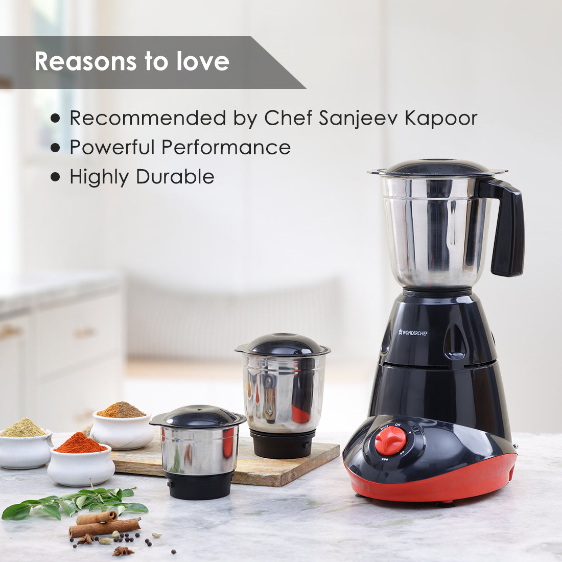 Wonderchef Renewed Capri Mixer Grinder 750W, - view 5
